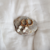 Laura Pearl Gold Hoops