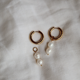 Laura Pearl Gold Hoops