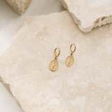 Miraculous Medal Huggie Earrings