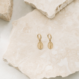 Miraculous Medal Huggie Earrings