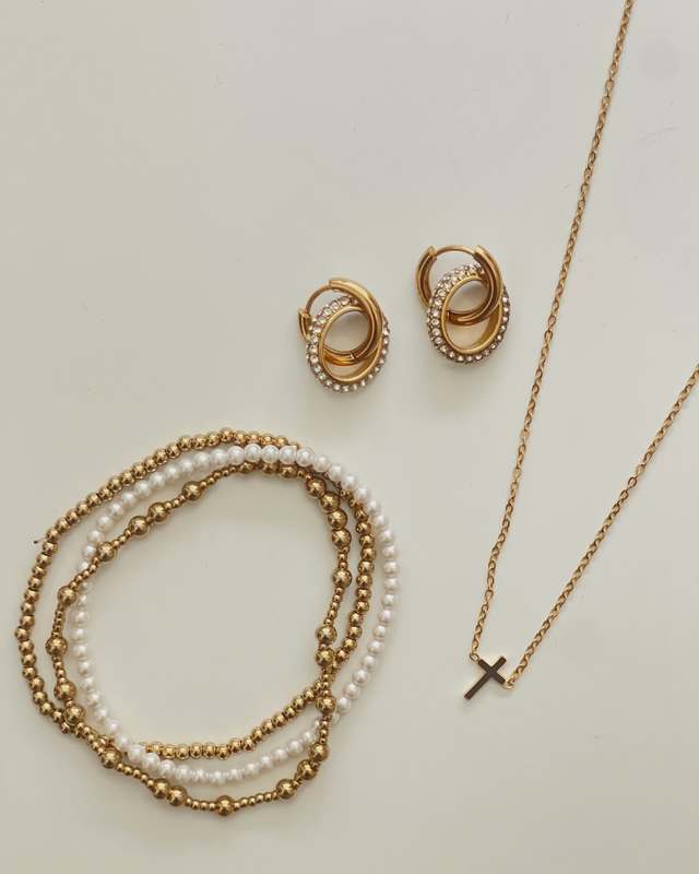 DEVINE EARRINGS, GOLD METALLIC main image 1