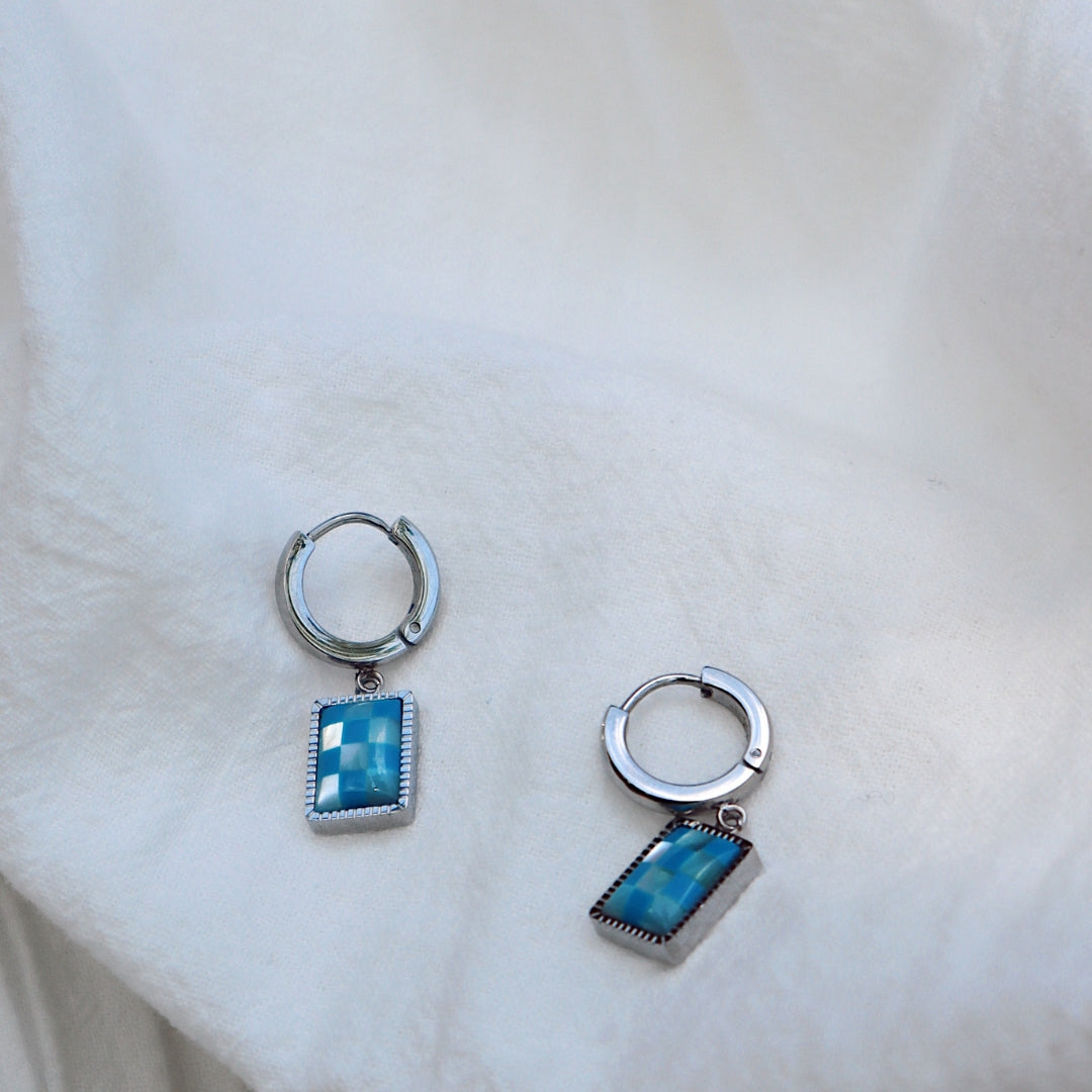 Close up silver blue huggies