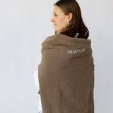 Crewneck over shoulders of model