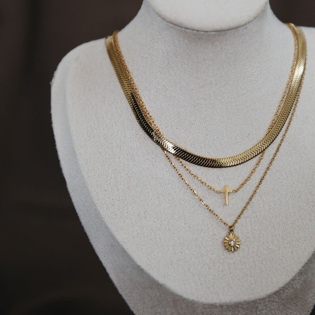 necklaces styled on mannequin