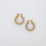 Pearl hoops with white background