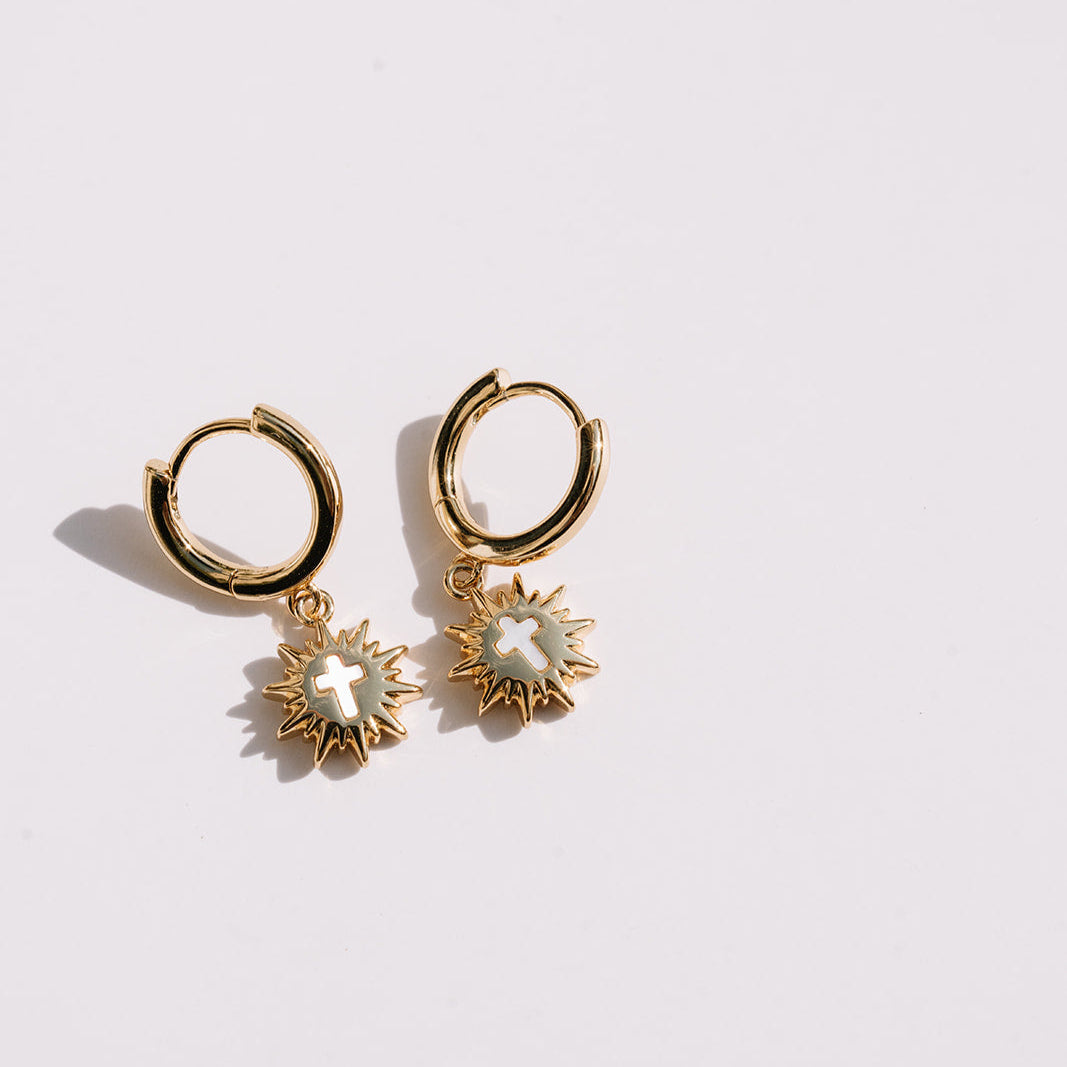 Gold huggies white background