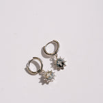 Silver huggies white background