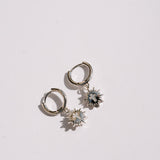 Silver huggies white background