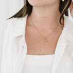 Vintage crucifix necklace modeled