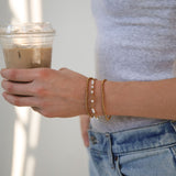 Bracelets modeled with coffee