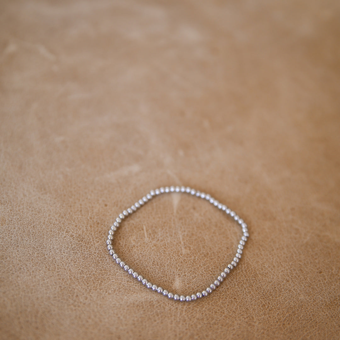 Regular sized silver beaded