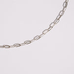 Silver paperclip chain white background