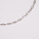 Silver paperclip chain white background