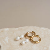 Laura Pearl Gold Hoops