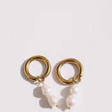 Laura Pearl Gold Hoops