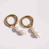 Laura Pearl Gold Hoops