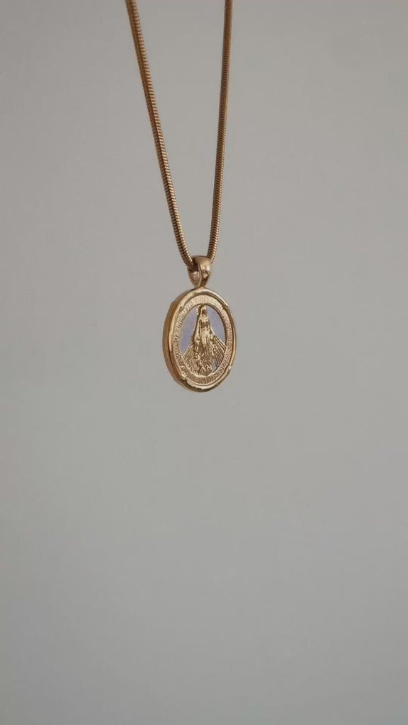 Miraculous Medal Pendant Hanging in air with white background